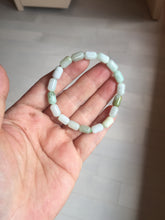 Load image into Gallery viewer, 9.9-10.5mm size 52-54mm 100% natural type A light green jadeite jade beads bracelet PC54