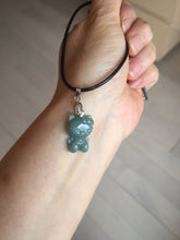 Load image into Gallery viewer, Type A 100% Natural dark green blue gray Guatemala jadeite jade cat kitty pendant PC143 Add one item