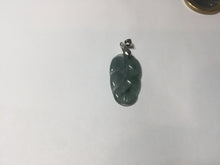 Load image into Gallery viewer, 100% natural type A icy watery light green blue gray Guatemala jadeite leaf pendant BP184-2