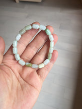 Load image into Gallery viewer, 9.9-10.5mm size 52-54mm 100% natural type A light green jadeite jade beads bracelet PC54