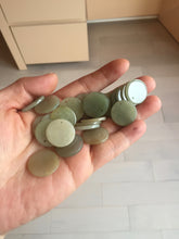Load image into Gallery viewer, 100% Natural type A light icy watery green/yellow/gray (黄杨绿)round Jadeite Jade safe and sound pendant group BF158