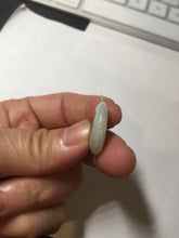 Load image into Gallery viewer, 100% natural Type A light green/white concentric circle jadeite jade safety Guardian ring pendant BN28