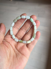 Load image into Gallery viewer, 9.9-10.5mm size 52-54mm 100% natural type A light green jadeite jade beads bracelet PC54