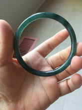Load image into Gallery viewer, 58mm Certified Type A 100% Natural dark green/blue/gray/black slim Guatemala Jadeite bangle AJ149-1350