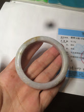 Load image into Gallery viewer, 52.3mm Certified type A 100% Natural green/white/very light purple/yellow Jadeite Jade bangle AZ77-1629