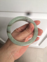 Load image into Gallery viewer, 57.6mm certified type A 100% Natural light green/gray square style Jadeite Jade bangle AX101-1509