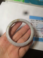 Load image into Gallery viewer, 52.3mm Certified type A 100% Natural green/white/very light purple/yellow Jadeite Jade bangle AZ77-1629
