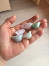 Load image into Gallery viewer, Type A 100% Natural light green/white/purple Jadeite Jade Ingots desk decor/pendant/worry stone BF157