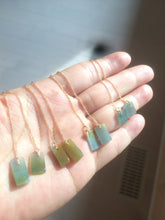 Load image into Gallery viewer, 100% Natural icy watery deep sea blue/green/gray safe and sound dangling Guatemala jadeite Jade earring Q125