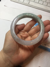 Load image into Gallery viewer, 60.1mm Certified Type A 100% Natural icy watery green/purple chubby Jadeite Jade bangle E145-9530