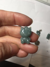 Load image into Gallery viewer, Type A 100% Natural dark green blue gray Guatemala jadeite jade cat kitty pendant PC143 Add one item