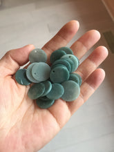 Load image into Gallery viewer, 100% Natural type A dark blue/green/gray round Guatemala Jadeite Jade safe and sound pendant group BF155