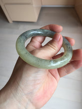 Load image into Gallery viewer, 53.3mm 100% Natural Certified black/yellow/gray Sesame Paste (芝麻糊青花) chubby round cut nephrite bangle HN227