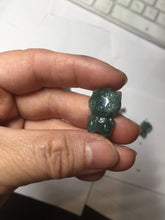 Load image into Gallery viewer, Type A 100% Natural dark green blue gray Guatemala jadeite jade cat kitty pendant PC143 Add one item