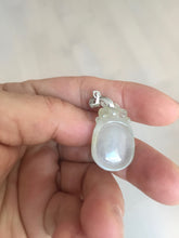 Load image into Gallery viewer, 100% Natural type A icy watery light green/clear Jadeite Jade seashell (福贝) pendant F149