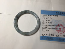 Load image into Gallery viewer, 56.3mm Certified Type A 100% Natural dark green/purple/gray round cut Jadeite bangle AA129-6929