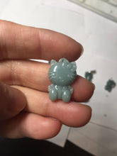 Load image into Gallery viewer, Type A 100% Natural dark green blue gray Guatemala jadeite jade cat kitty pendant PC143 Add one item