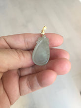 Load image into Gallery viewer, 100% Natural type A icy watery light green/gray Jadeite Jade seashell (福贝) pendant F150