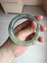 Load image into Gallery viewer, 53.3mm 100% Natural Certified black/yellow/gray Sesame Paste (芝麻糊青花) chubby round cut nephrite bangle HN227