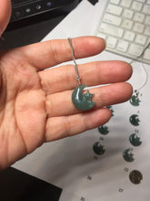 Load image into Gallery viewer, Type A 100% Natural dark green/blue/gray Guatemala jadeite Jade moon and star Pendant necklace group PC144 Add on item
