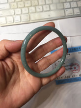 Load image into Gallery viewer, 63mm Certified Type A 100% Natural Light Blue Green Gray Ru Kiln Sky Celadon Blue (汝窑天青蓝) Guatemala Jadeite Jade Slim Round Bangle AZ167-8632