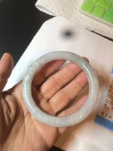 Load image into Gallery viewer, 58mm certified 100% natural type A light green/white round cut jadeite jade bangle AZ101-2808