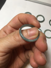 Load image into Gallery viewer, 19.4mm size 9 1/2 100% natural type A icy watery green/blue slim style Guatemala jadeite jade band ring group BP70