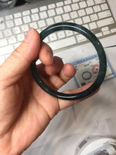 Load image into Gallery viewer, 58mm Certified Type A 100% Natural dark green/blue/gray/black slim Guatemala Jadeite bangle AJ149-1350