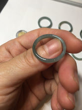 Load image into Gallery viewer, 19.4mm size 9 1/2 100% natural type A icy watery green/blue slim style Guatemala jadeite jade band ring group BP70