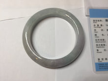 Load image into Gallery viewer, 60.5mm Certified Type A 100% Natural icy watery green/purple chubby Jadeite Jade bangle E146-9537