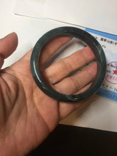 Load image into Gallery viewer, 59mm Certified Type A 100% Natural dark green/light blue/gray/black Guatemala Jadeite bangle AQ88-6412
