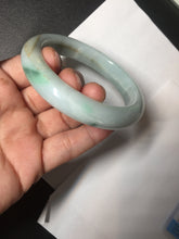 Load image into Gallery viewer, 57mm Certified Type A 100% Natural dark green/white//black Jadeite Jade bangle BK41-8354