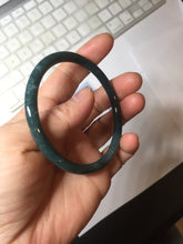 Load image into Gallery viewer, 59mm Certified Type A 100% Natural dark green/blue/gray with Guatemala slim round cut Jadeite bangle PH5-2328