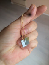 Load image into Gallery viewer, 100% Natural icy watery deep sea blue/green/gray safe and sound dangling Guatemala jadeite Jade earring Q125