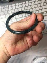 Load image into Gallery viewer, 58mm Certified Type A 100% Natural dark green/blue/gray/black slim Guatemala Jadeite bangle AJ149-1350
