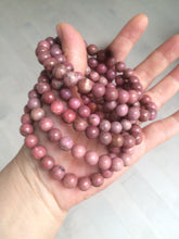 Load image into Gallery viewer, 8-8.3mm 100% natural pink rose stone (Rhodonite) bracelet XY65