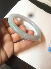 Load image into Gallery viewer, 58mm certified 100% natural type A light green/white round cut jadeite jade bangle AZ101-2808