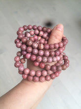 Load image into Gallery viewer, 8-8.3mm 100% natural pink rose stone (Rhodonite) bracelet XY65
