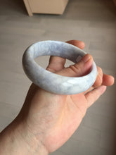 Load image into Gallery viewer, 59mm Certified Type A 100% Natural light purple white chubby broad style Jadeite Jade bangle BM98-4481