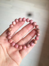 Load image into Gallery viewer, 8-8.3mm 100% natural pink rose stone (Rhodonite) bracelet XY65