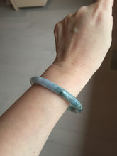 Load image into Gallery viewer, 56.3mm Certified Type A 100% Natural dark green/purple/gray round cut Jadeite bangle AA129-6929