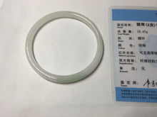 Load image into Gallery viewer, 56mm 100% natural Type A light green white slim round cut jadeite jade bangle AD107-8108