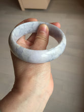 Load image into Gallery viewer, 59mm Certified Type A 100% Natural light purple white chubby broad style Jadeite Jade bangle BM98-4481