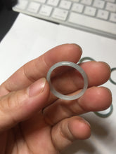 Load image into Gallery viewer, 19.4mm size 9 1/2 100% natural type A icy watery green/blue slim style Guatemala jadeite jade band ring group BP70
