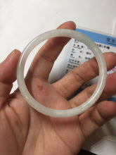 Load image into Gallery viewer, 56mm 100% natural Type A light green white slim round cut jadeite jade bangle AD107-8108