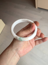 Load image into Gallery viewer, 63.5mm Certified Type A 100% Natural sunny green/white Jadeite Jade bangle BL11-4017