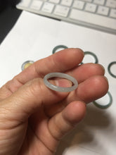 Load image into Gallery viewer, 19.4mm size 9 1/2 100% natural type A icy watery green/blue slim style Guatemala jadeite jade band ring group BP70