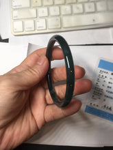 Load image into Gallery viewer, 55.5mm Certified Type A 100% Natural dark green/blue/gray/black Guatemala slim round cut Jadeite bangle AZ168-3455