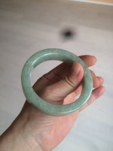 Load image into Gallery viewer, 55.7mm certified type A 100% Natural light green/gray square style Jadeite Jade bangle AX100-1500