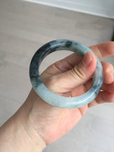 Load image into Gallery viewer, 54mm Certified Type A 100% Natural icy watery dark green/white//black Jadeite Jade bangle BM7-8579